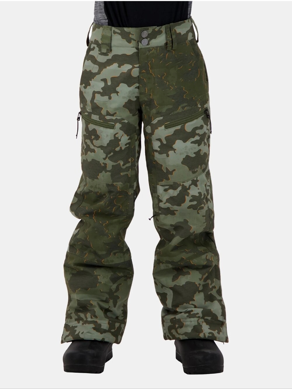Obermeyer Boys Parker Ski Snow Pants Teen Medium 10-12 Green Camouflage